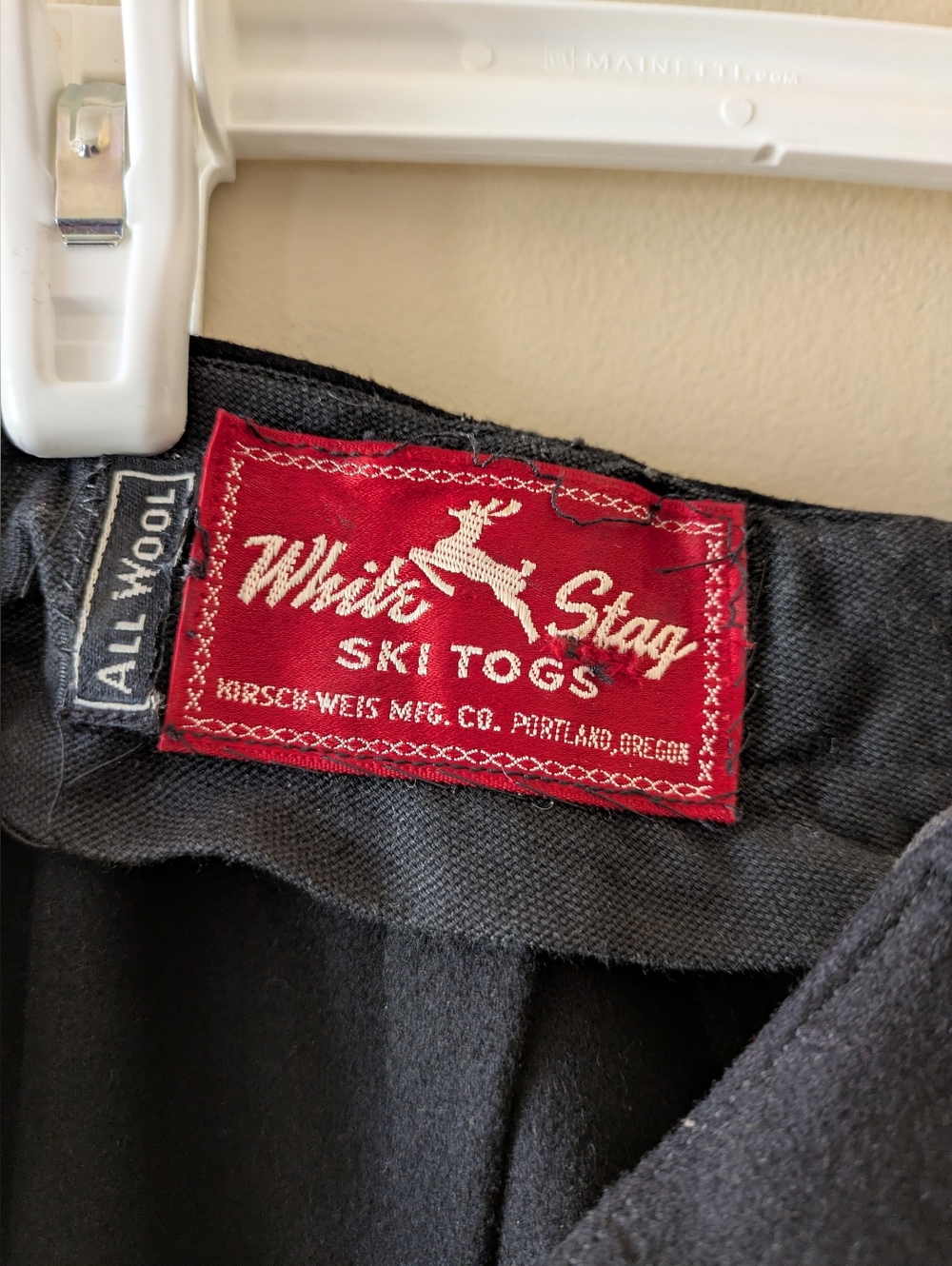 Vintage 1940s All Wool White Stag Ski Togs